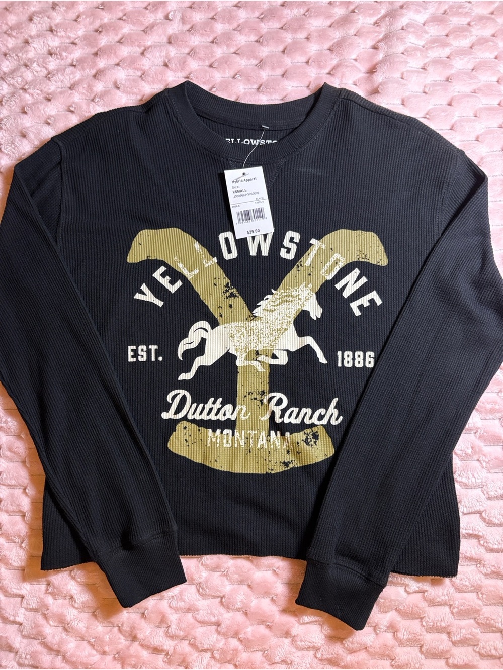 Black Graphic YellowStone Dutton Ranch Crewneck